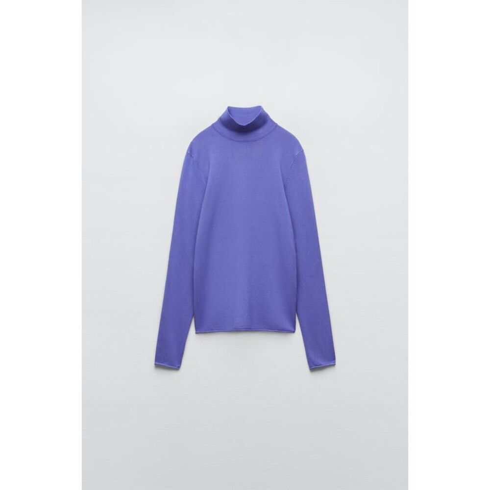 Purple Zara Turtleneck Long Sleeve Pullover Knit Sweater (NWT)